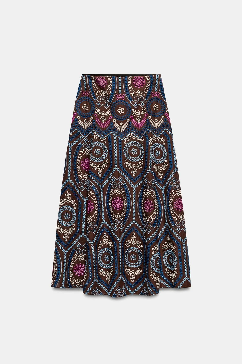 ЮБКА МИДИ С ВЫШИВКОЙ РЕЗНОЙ РАБОТОЙ — Выбор для вас