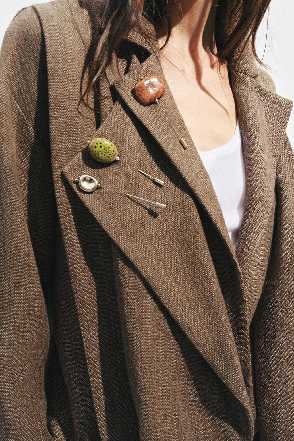 Набор из 3 керамических брошей-булавок