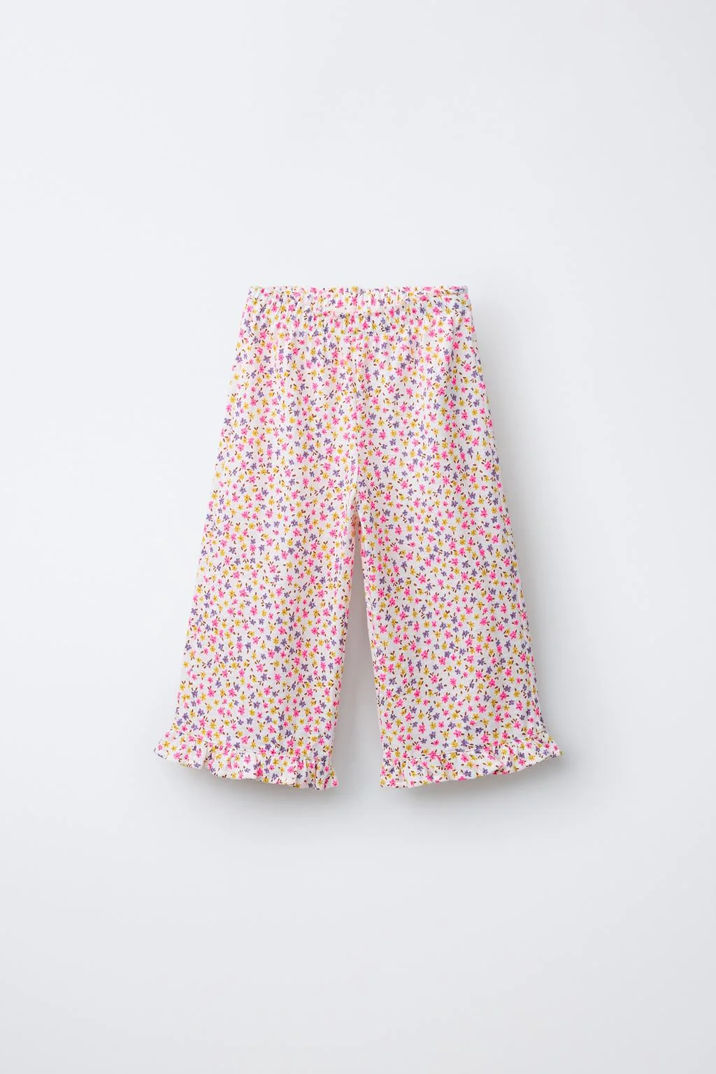 Льняные брюки с текстурой и цветочным принтом — Джоггеры