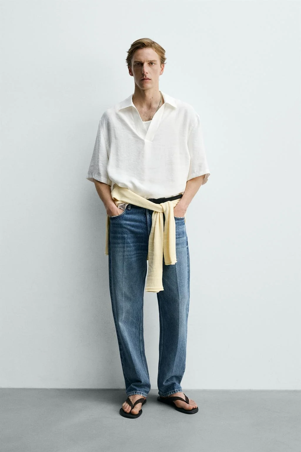 ПОЛО СВОБОДНОГО КРОЯ С НАПОЛНЕННЫМ ШВОМ