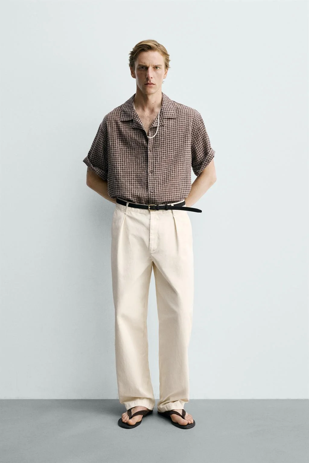 Свободный крой рубашка в технике жаккард