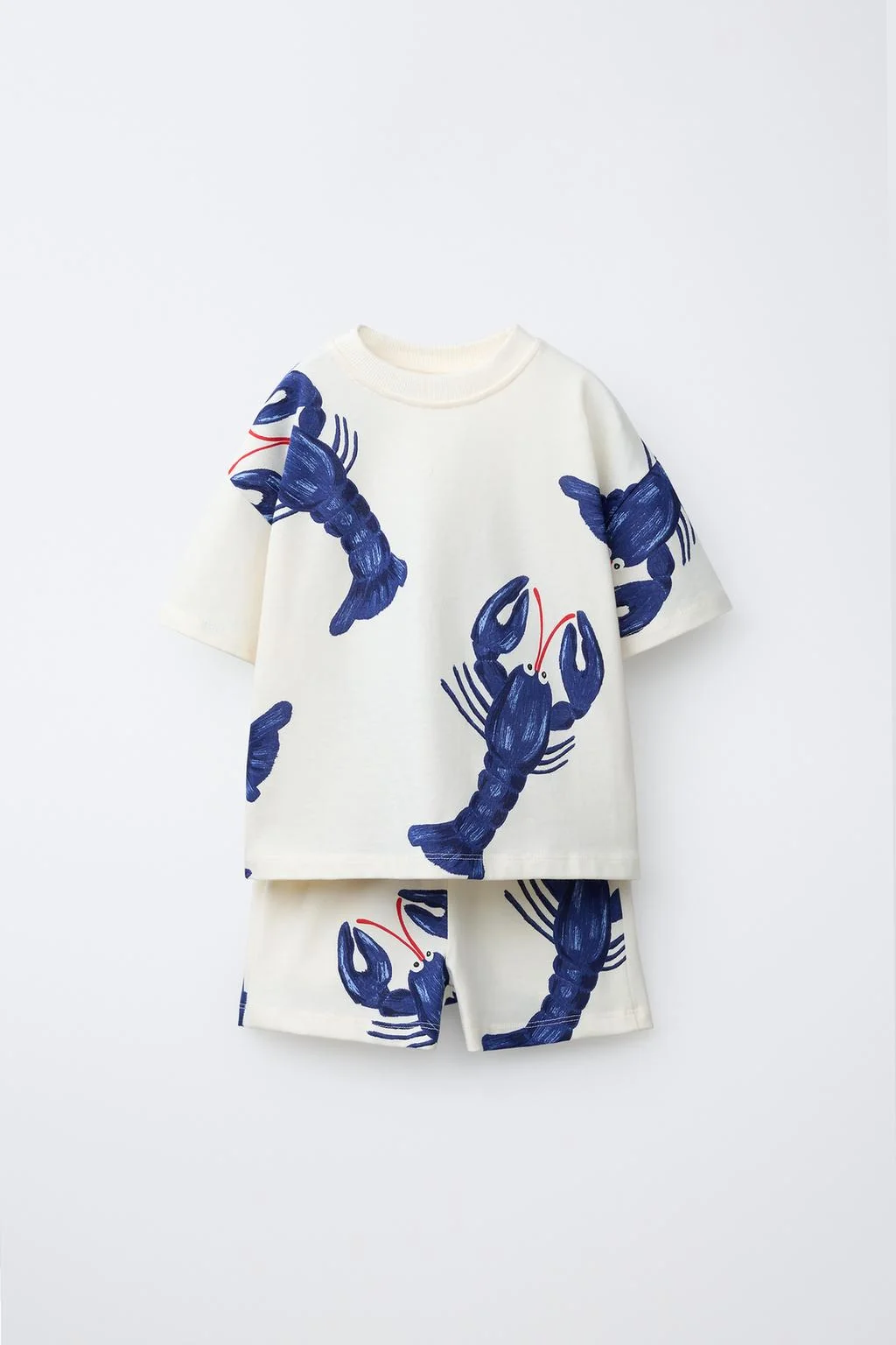 Футболка и шорты-бермуды с принтом омара