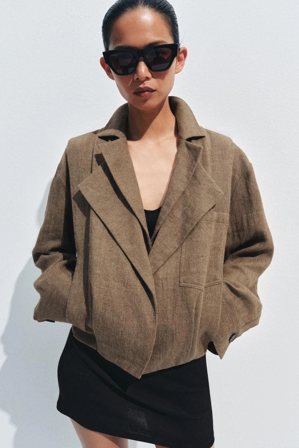 Куртка бомбер из льна с карманами, коллекция ZW