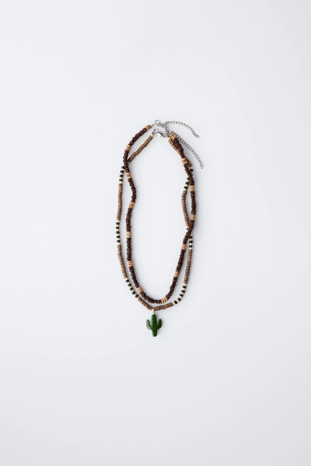 Набор из двух деревянных бусин в виде кактуса, колье — Брюски