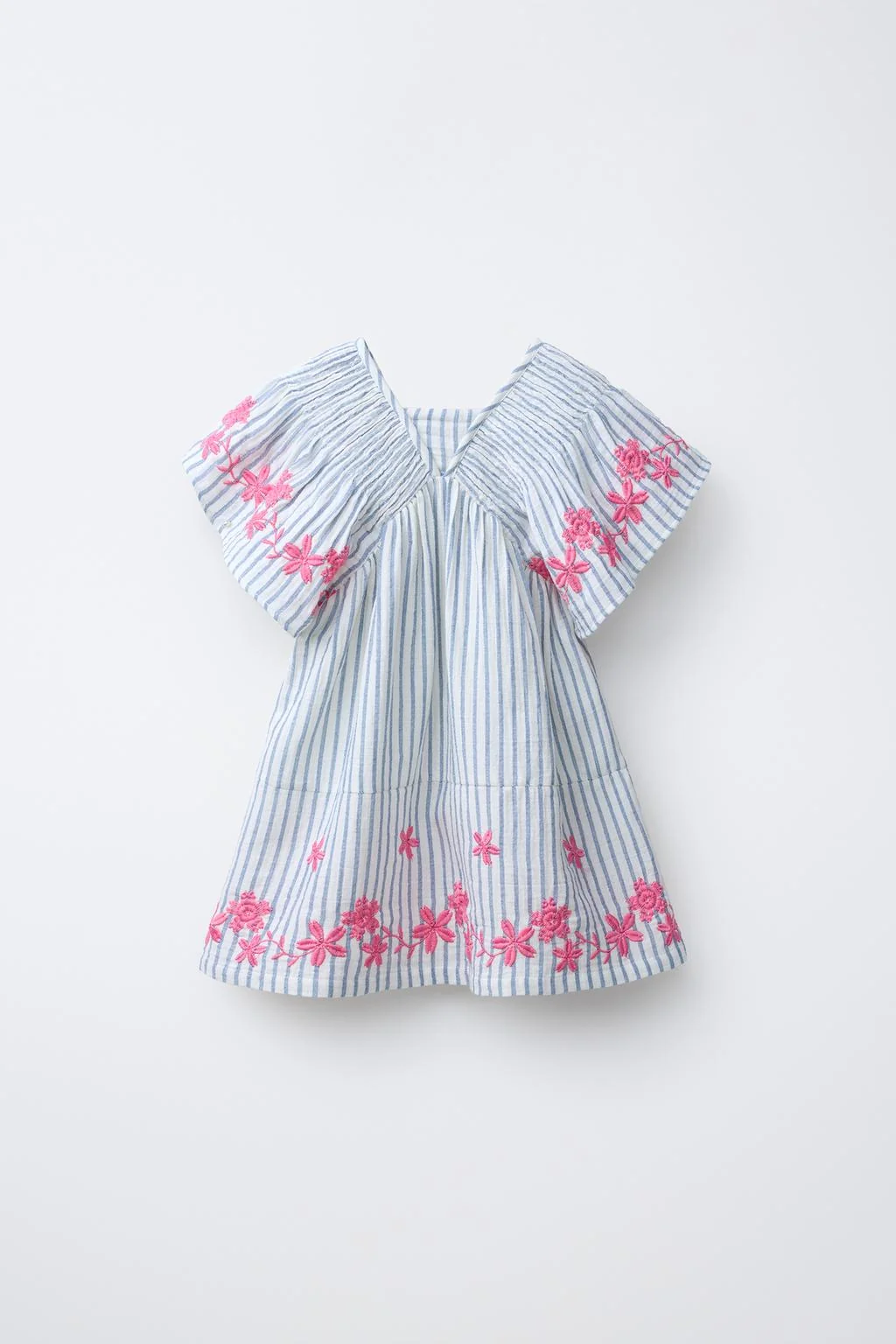 Полосатое платье с вышитыми цветами — Платья