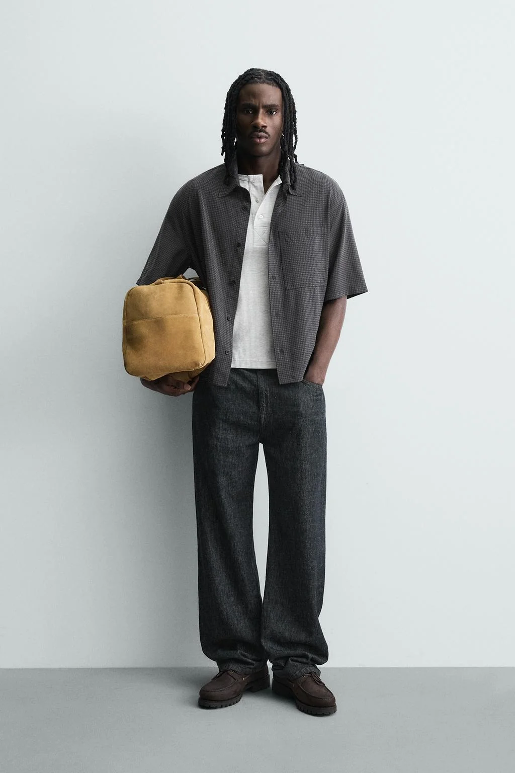 ШИРТ В КЛЕТКУ С МЯГКОЙ ТКАНЬЮ