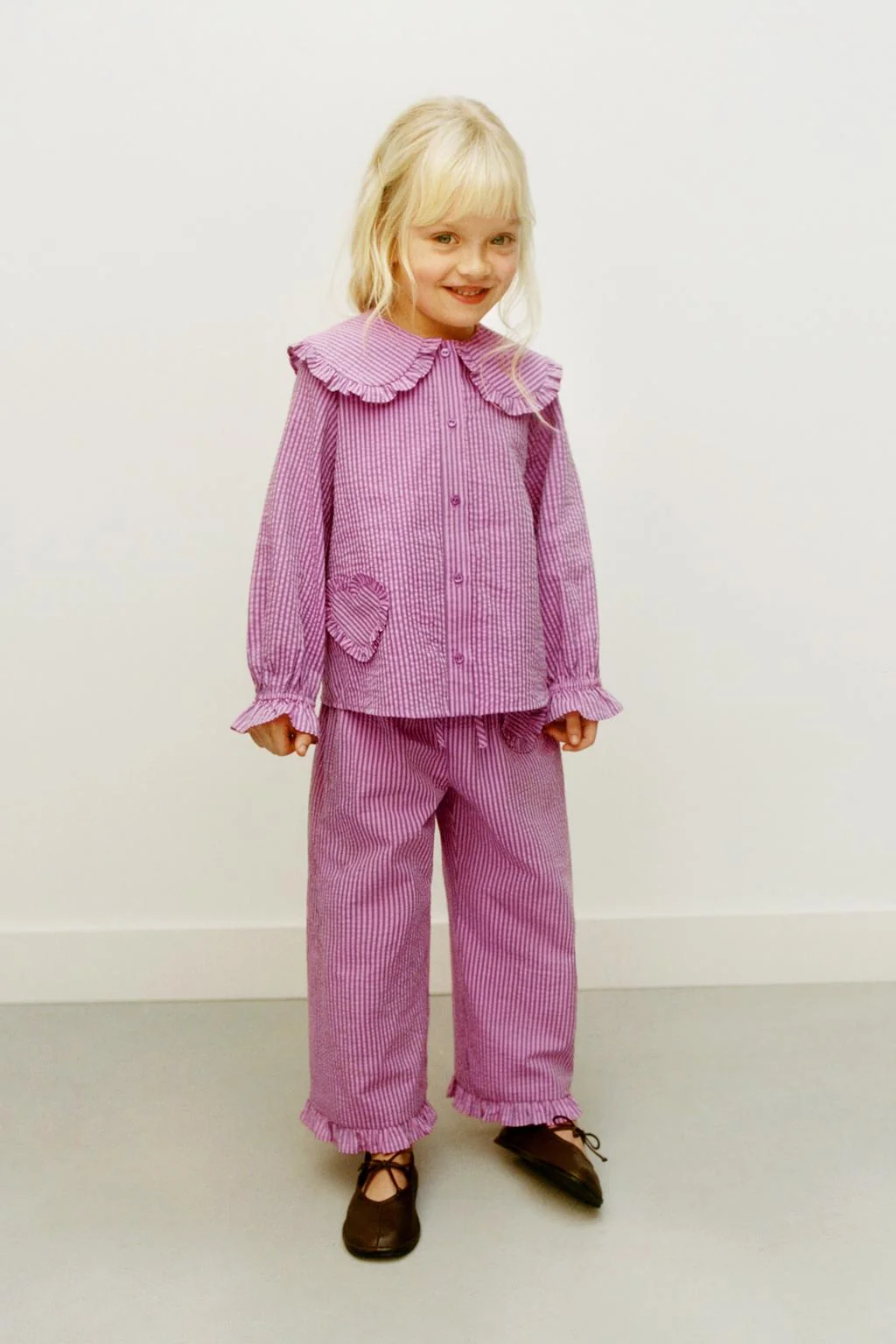 Кюлоты в полоску с деталями в форме сердца