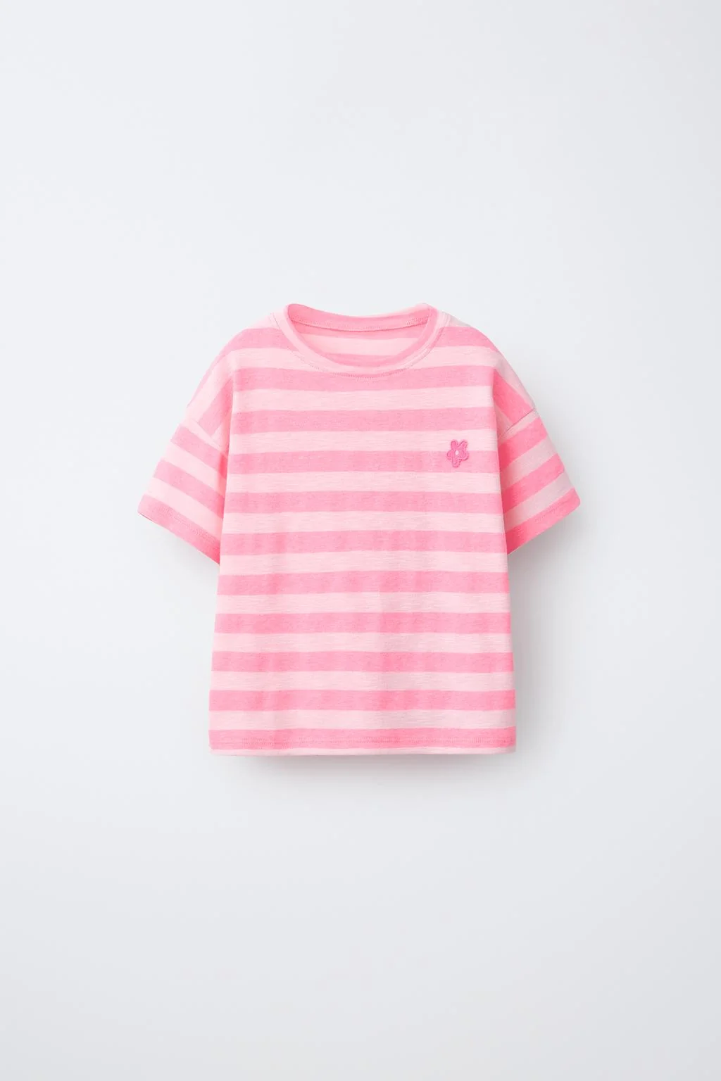 Полосатая футболка с нашивкой-цветком — 1,5-6 ЛЕТ | ДЕВОЧКА