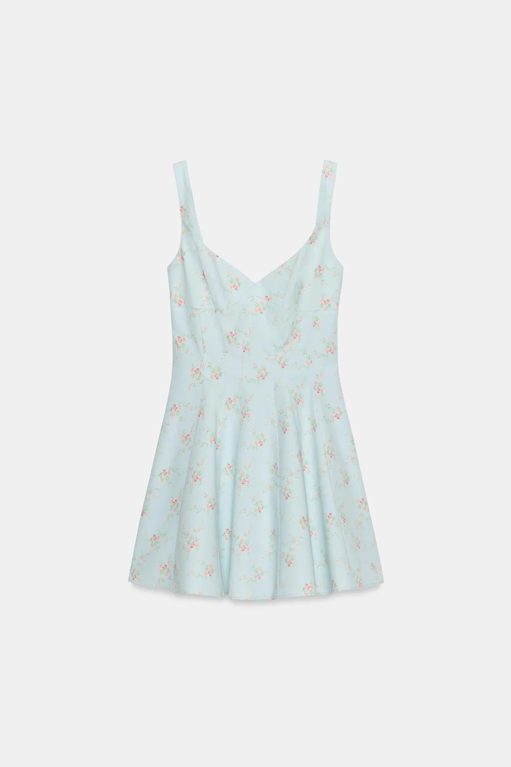 ПЛАТЬЕ ДО ПОЯСА С ЦВЕТОЧНЫМ ПРИНТОМ ИЗ ПОПЛИНА