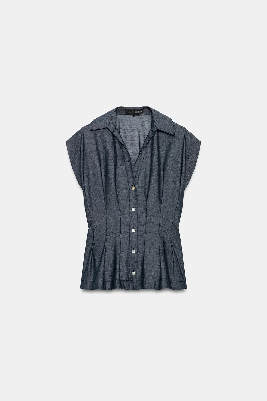 ПРИЛЕГАЮЩАЯ РУБАШКА ИЗ ЛЬНЯНОЙ СМЕСИ С ВЫТАЧКАМИ