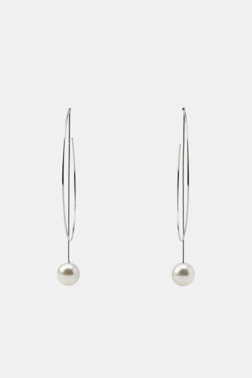 MAXI FAUX PEARL HOOP EARRINGS