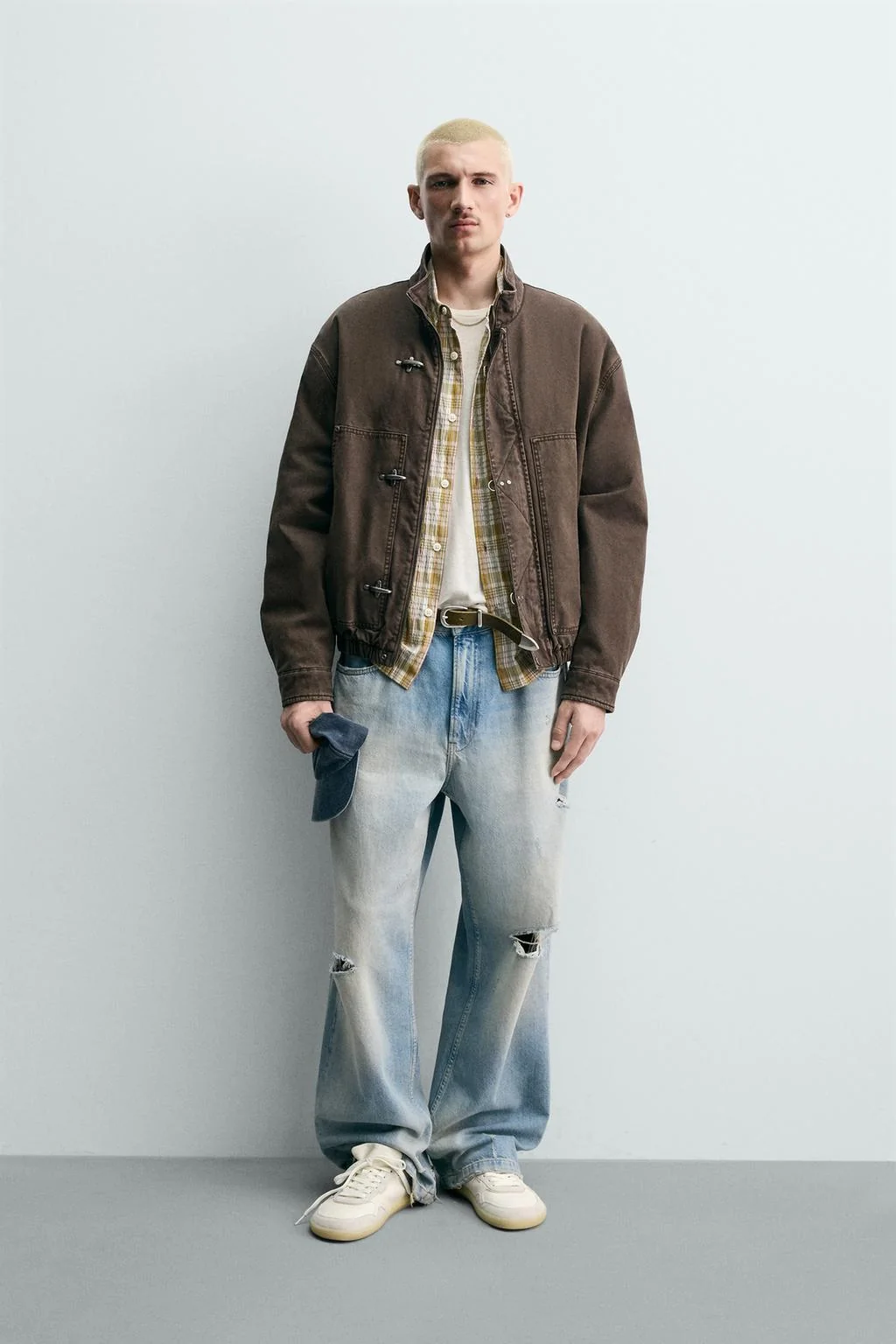 CROPPED RELAXED FIT FIREMAN CLASP JACKET