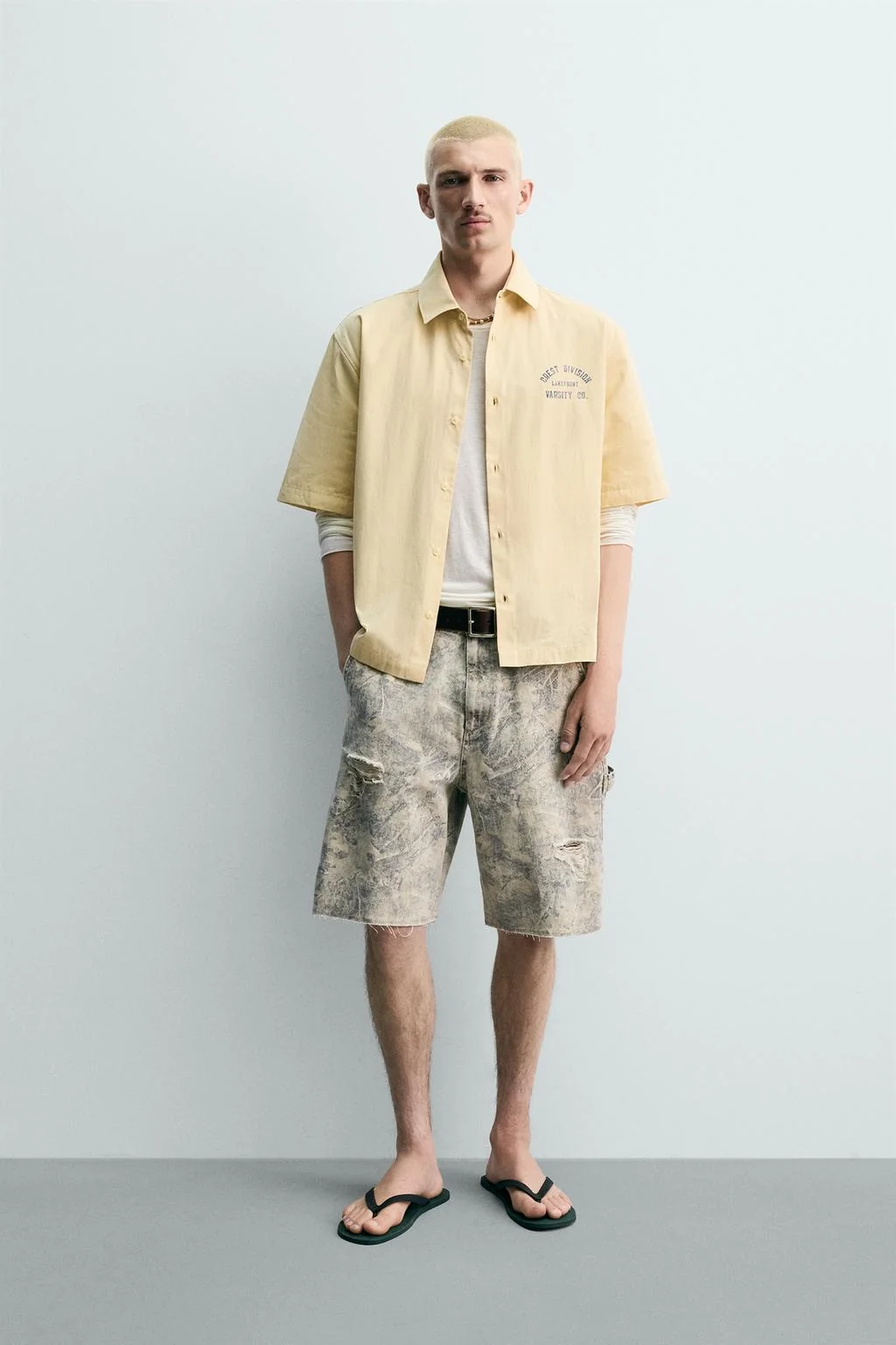 BOXY FIT PRINTED SLOGAN SHIRT