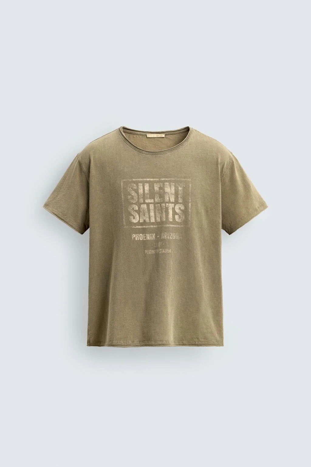 WASHED T-SHIRT WITH SLOGAN PRINT