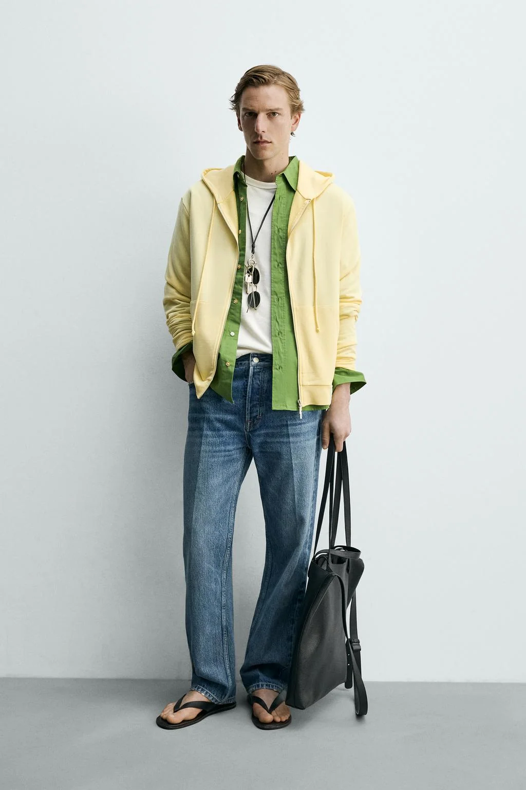 LYOCELL-COTTON ZIP-UP HOODIE