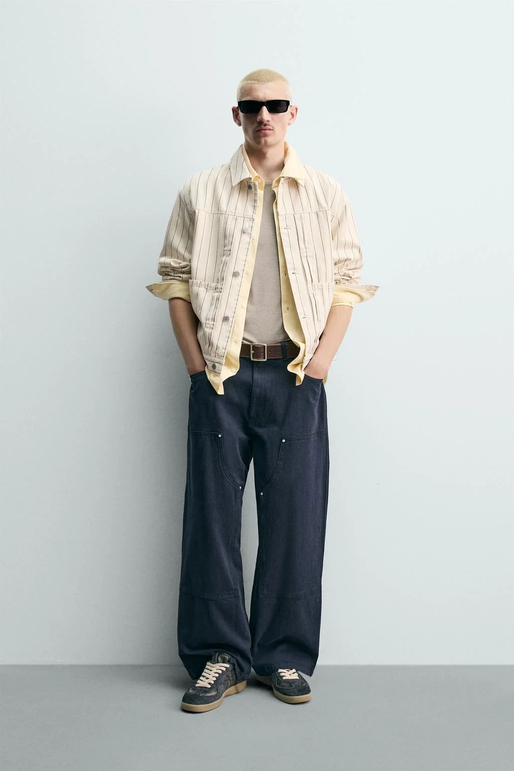 RELAXED FIT PINSTRIPE JACKET