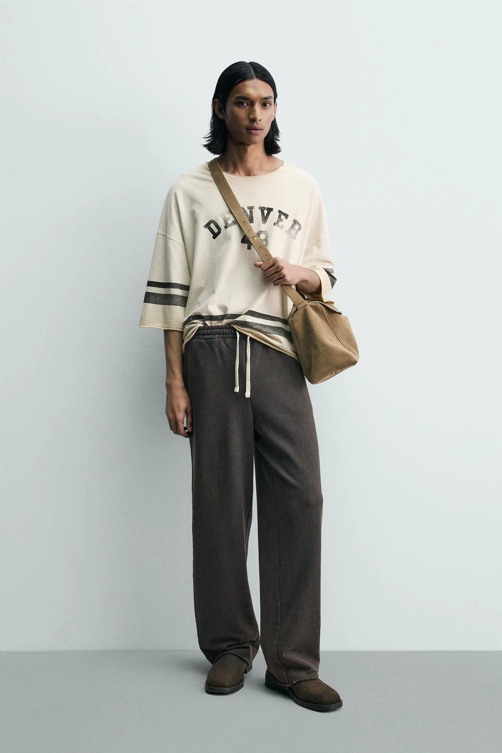 WASHED STRAIGHT-LEG JOGGER TROUSERS