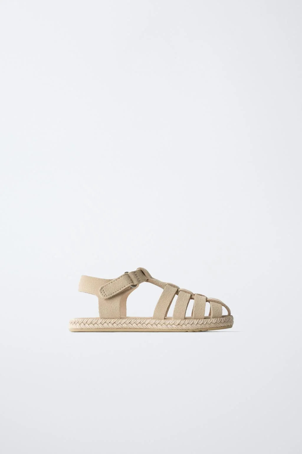 LEATHER AND JUTE CAGE SANDALS