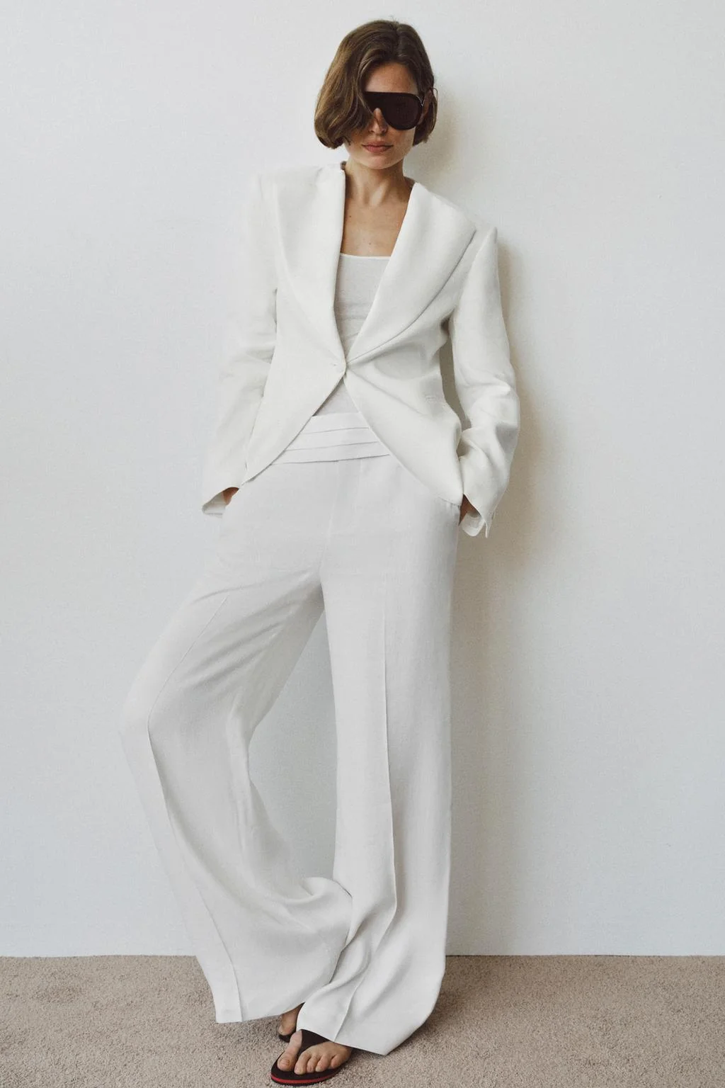 ZW COLLECTION TUXEDO-STYLE LINEN BLEND BLAZER