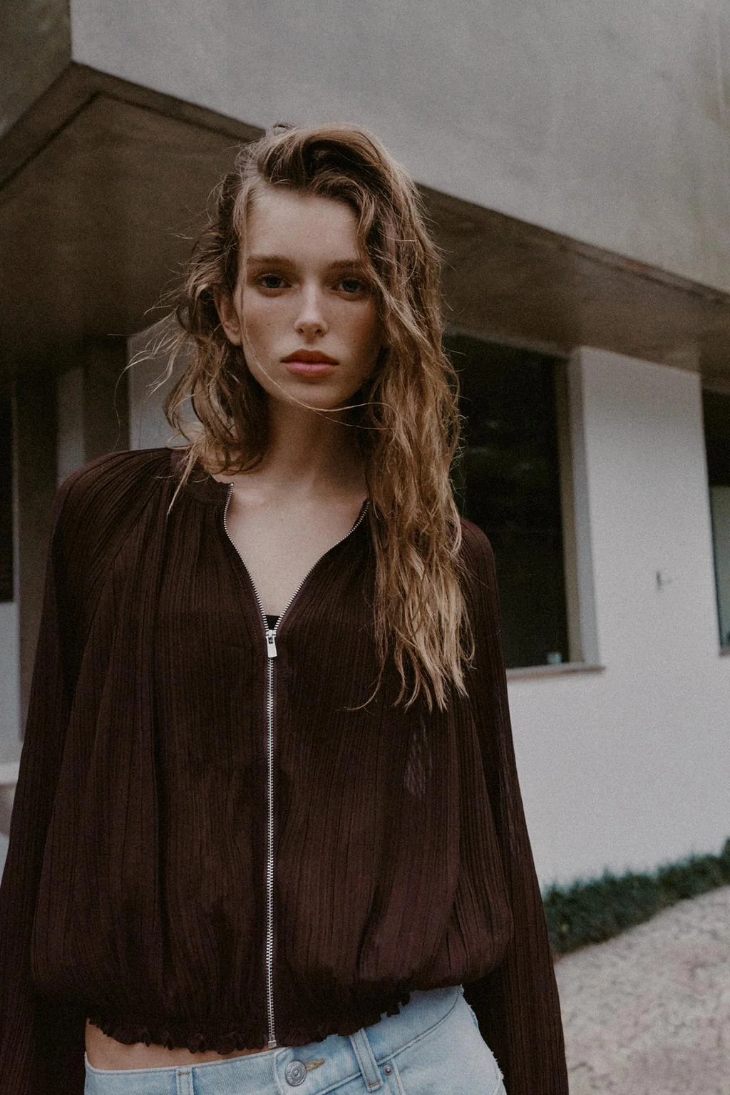 PLEATED ORGANZA JACKET