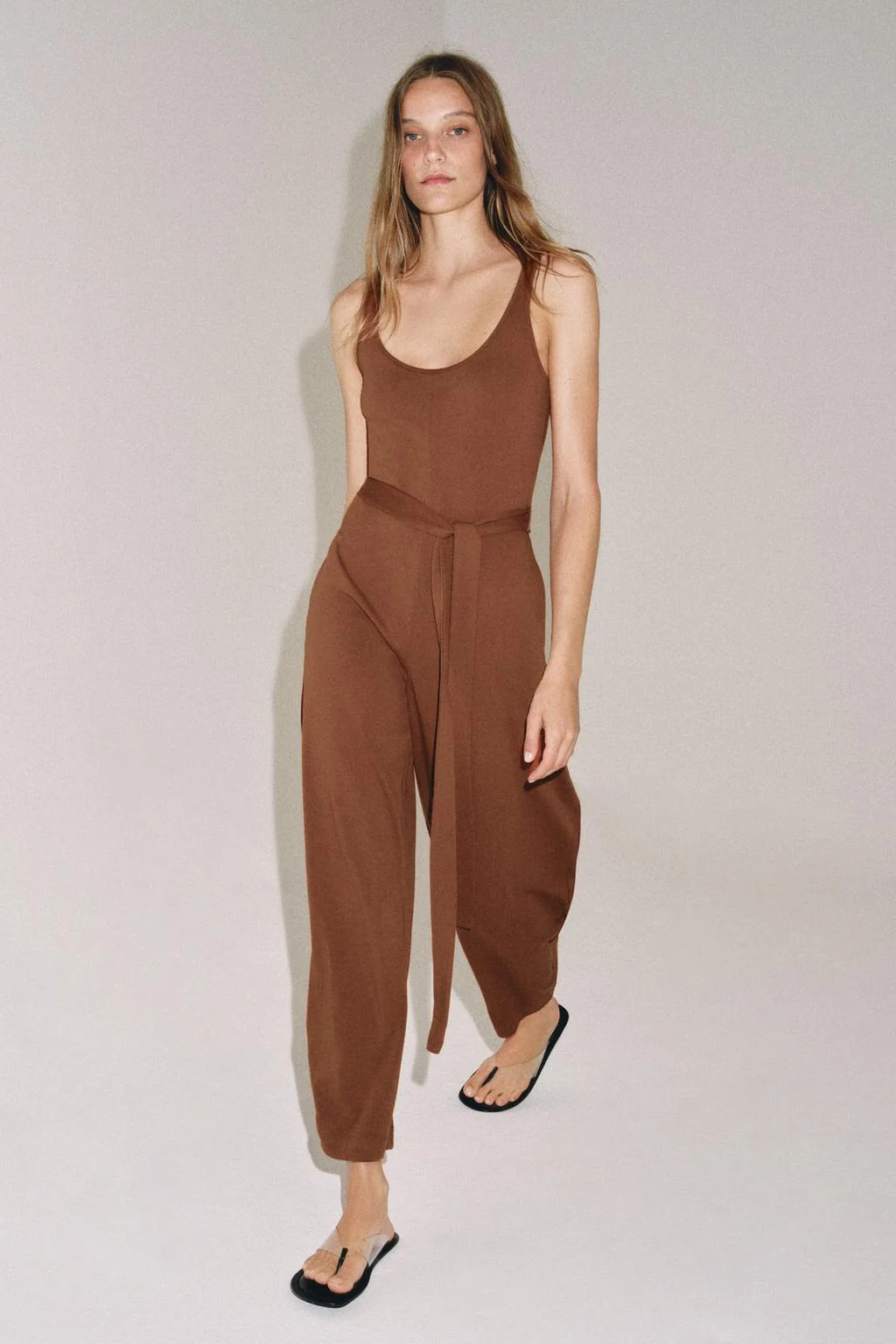 HEAVY COTTON JUMPSUIT WITH BELT