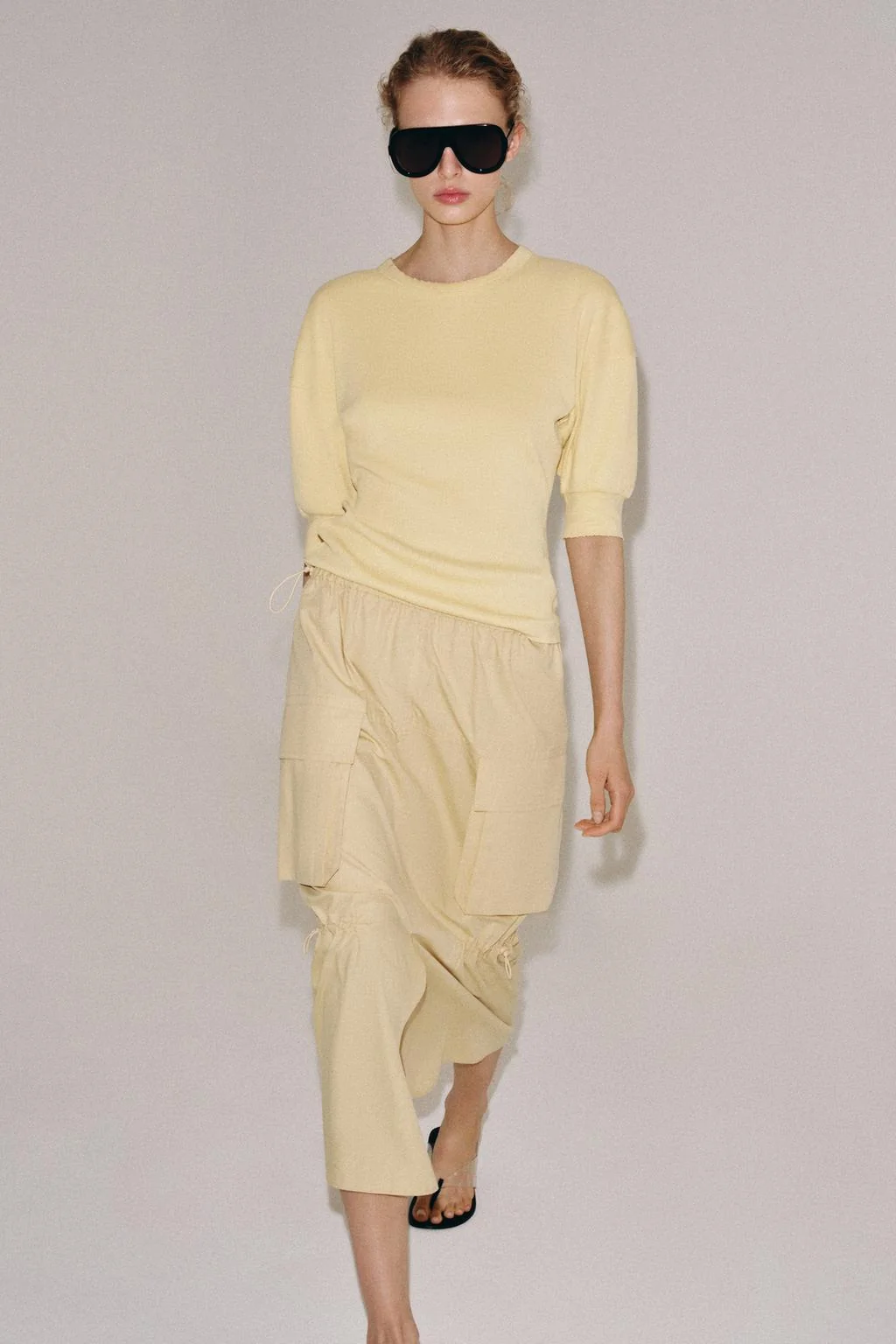 RIB VOLUME SLEEVE T-SHIRT