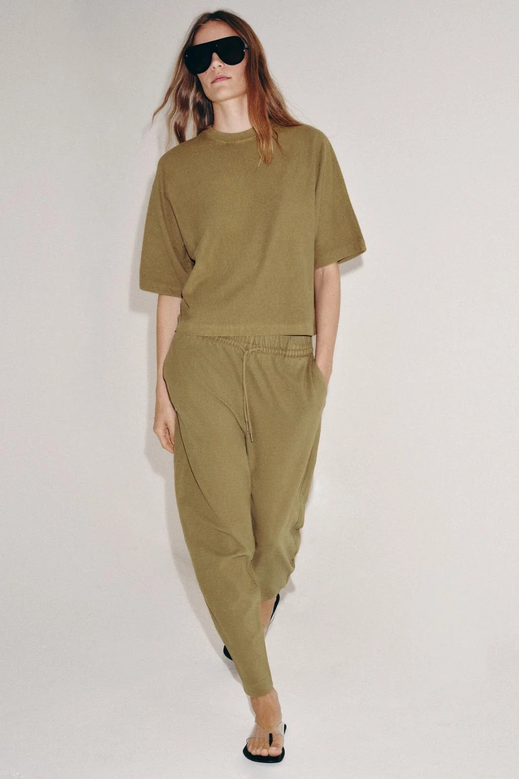 WASHED EFFECT TROUSERS