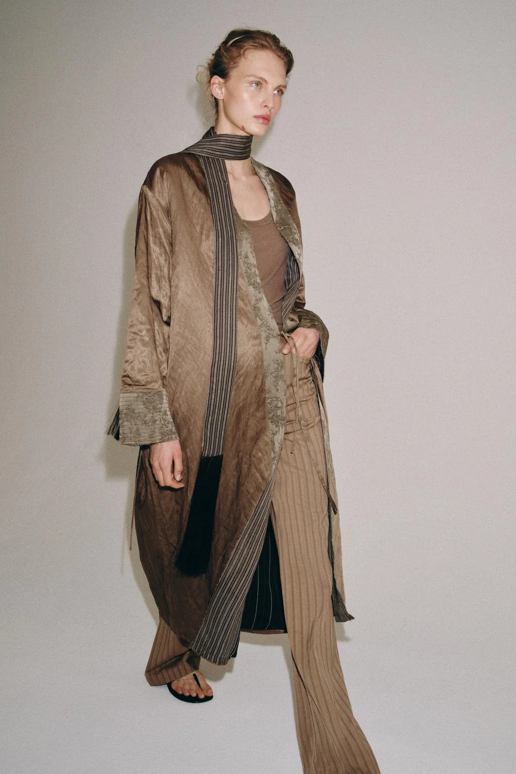 ZW COLLECTION JACQUARD KIMONO WITH SCARF