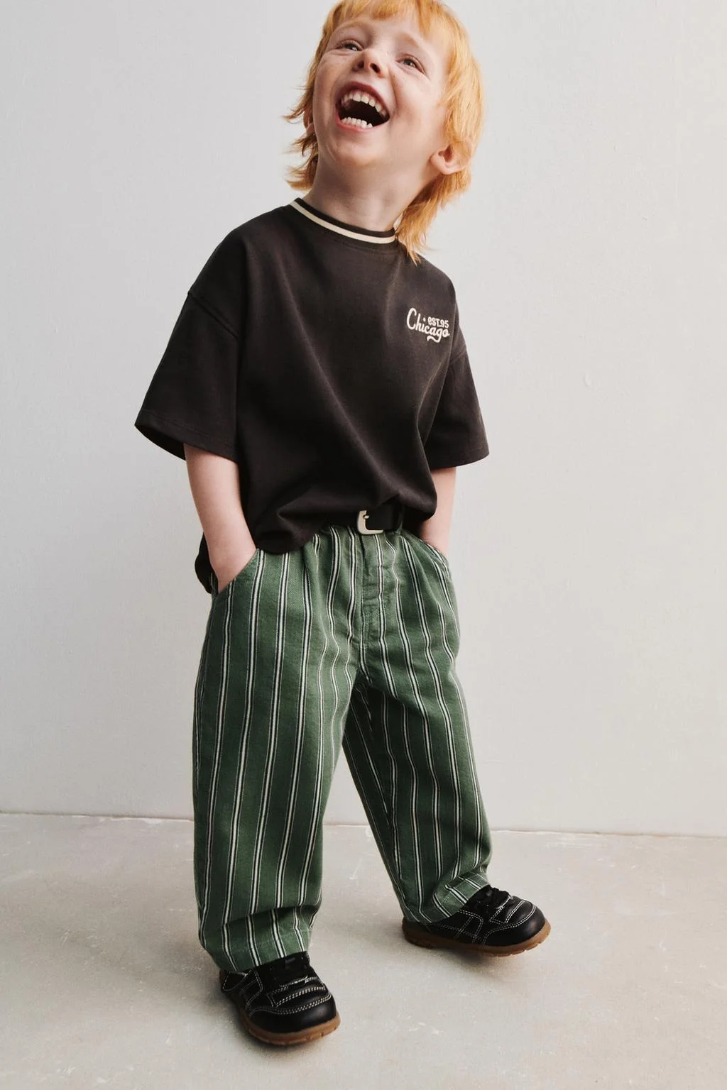 Полосатые мешковатые брюки