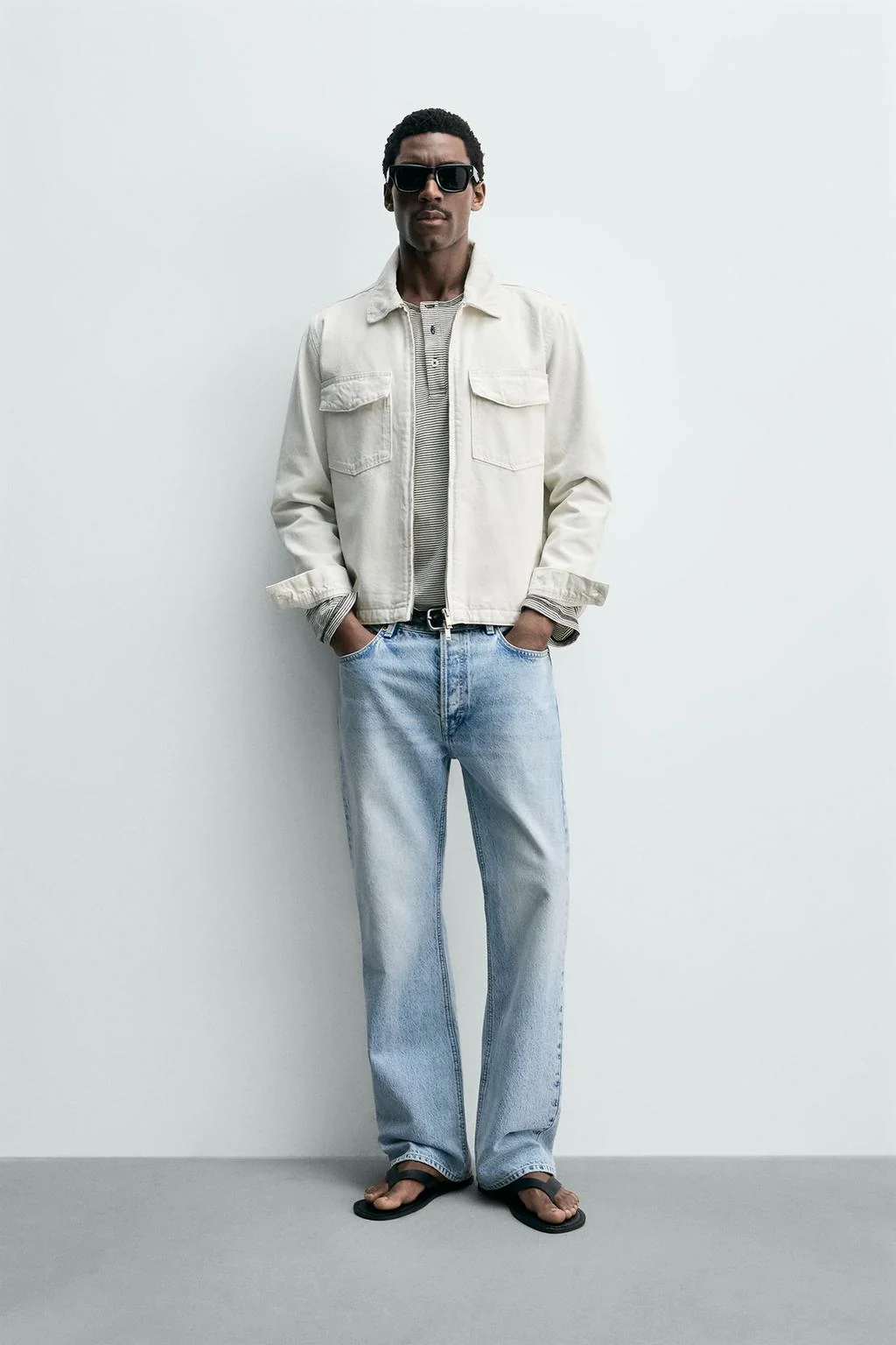 DENIM OVERSHIRT WITH ZIP