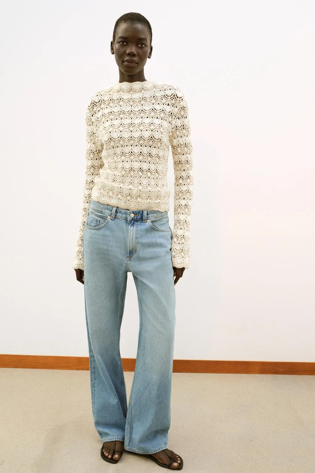 Текстурированный трикотажный свитер