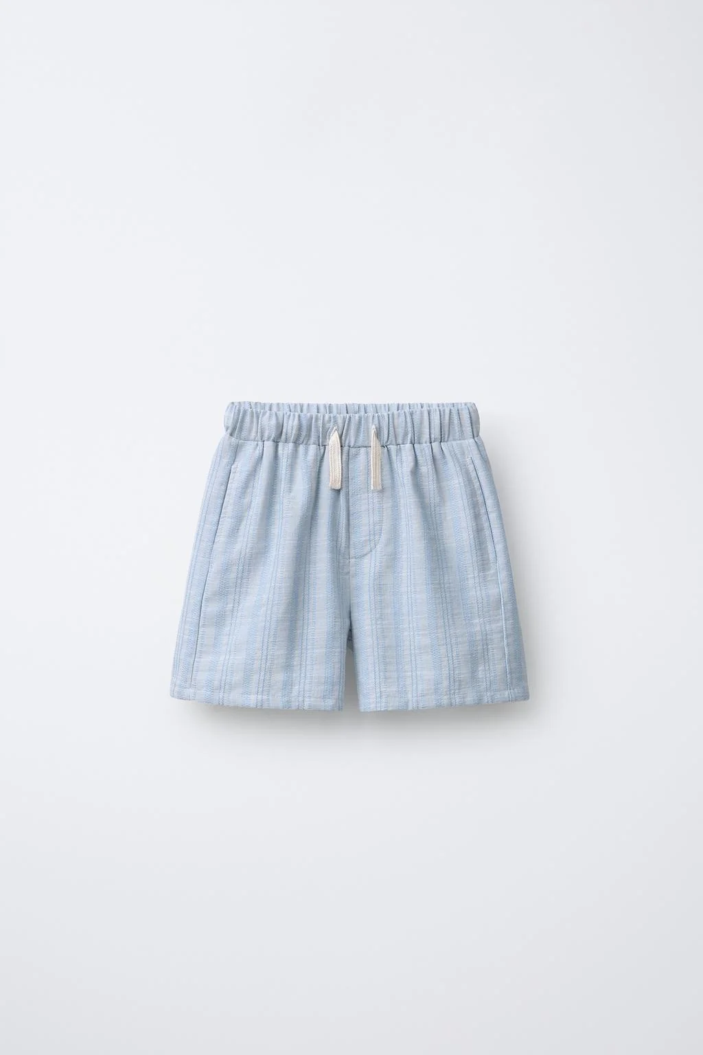 STRIPED BERMUDA SHORTS WITH COTTON AND LINEN