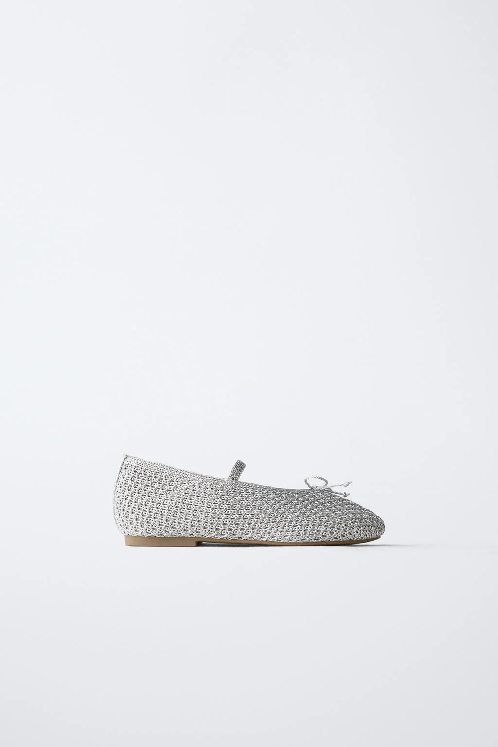 Металлизированные вязаные балетки