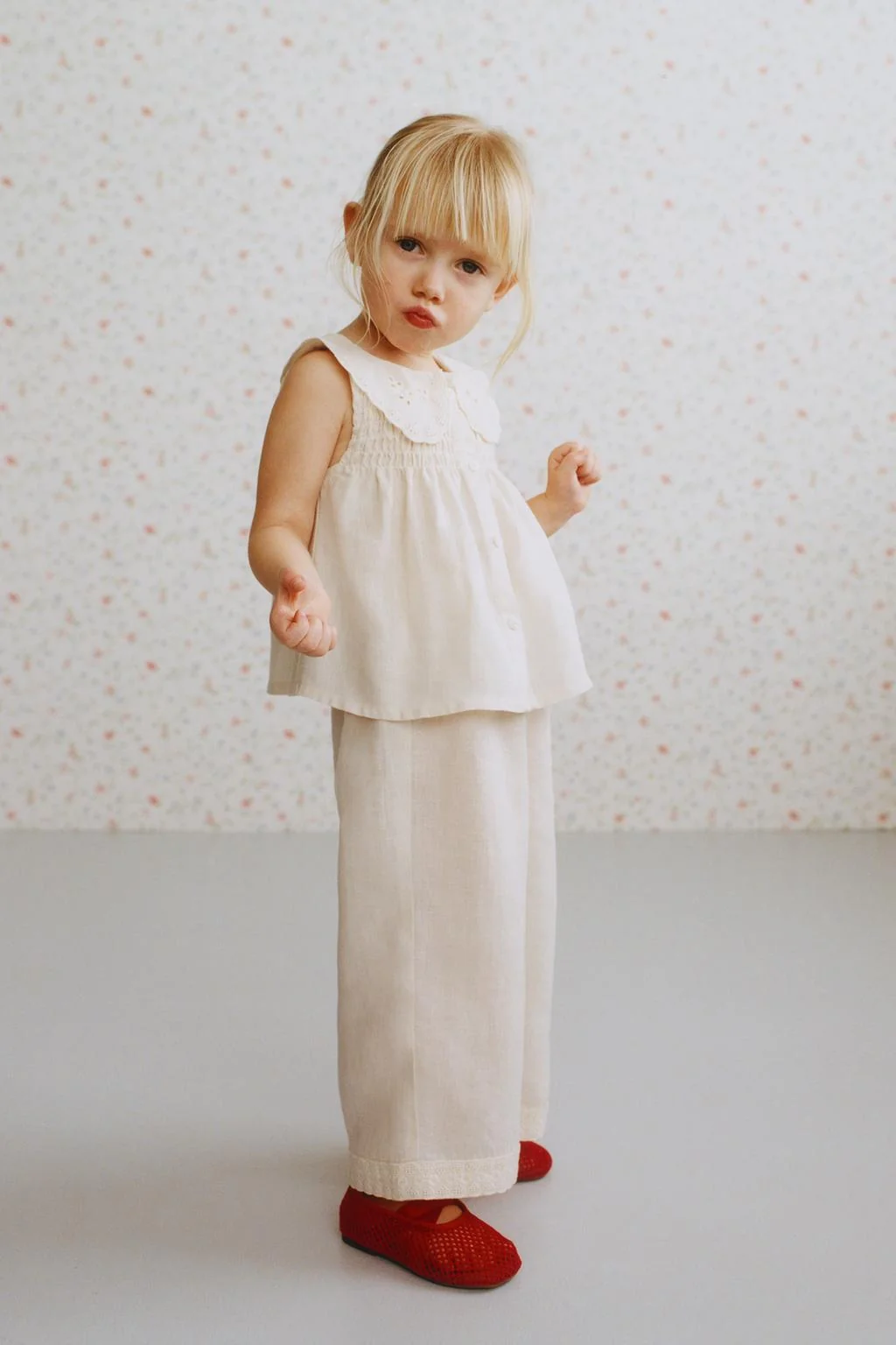 Кюлоты из 100% льна с кружевной отделкой