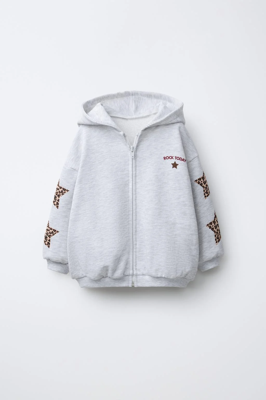 Худи с нашивкой-звездой и животным принтом — Кардиганы