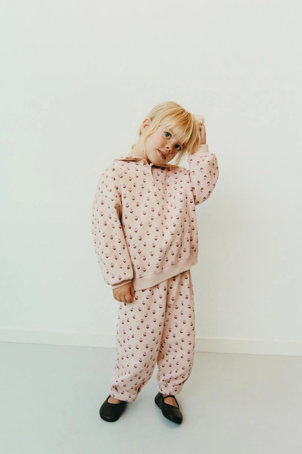 Свитшот-поло цветочный