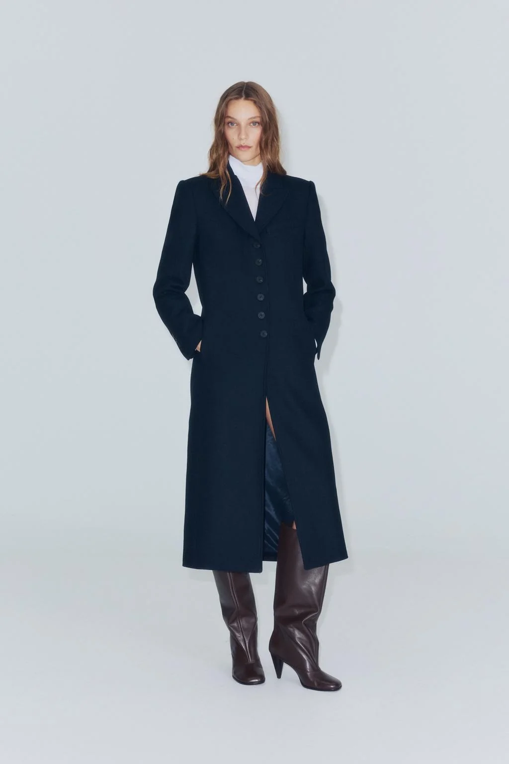 ZW COLLECTION длинное пальто из шерстяной смеси