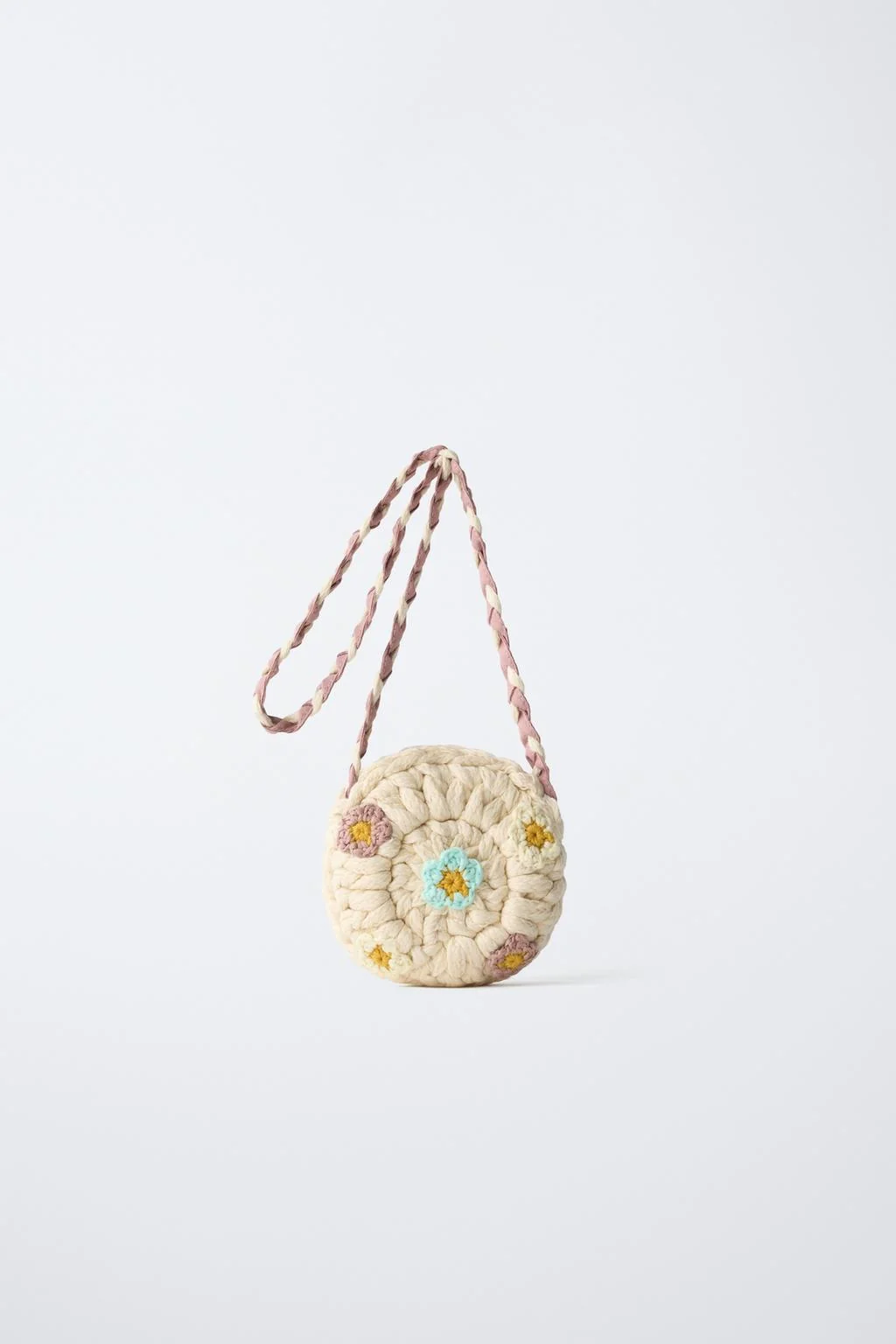 Кроссбоди сумка из вязаного полотна с цветами