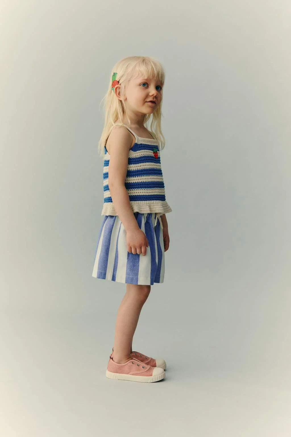 CASA LAWA X ZARA KIDS STRIPED WIDE BERMUDA SHORTS