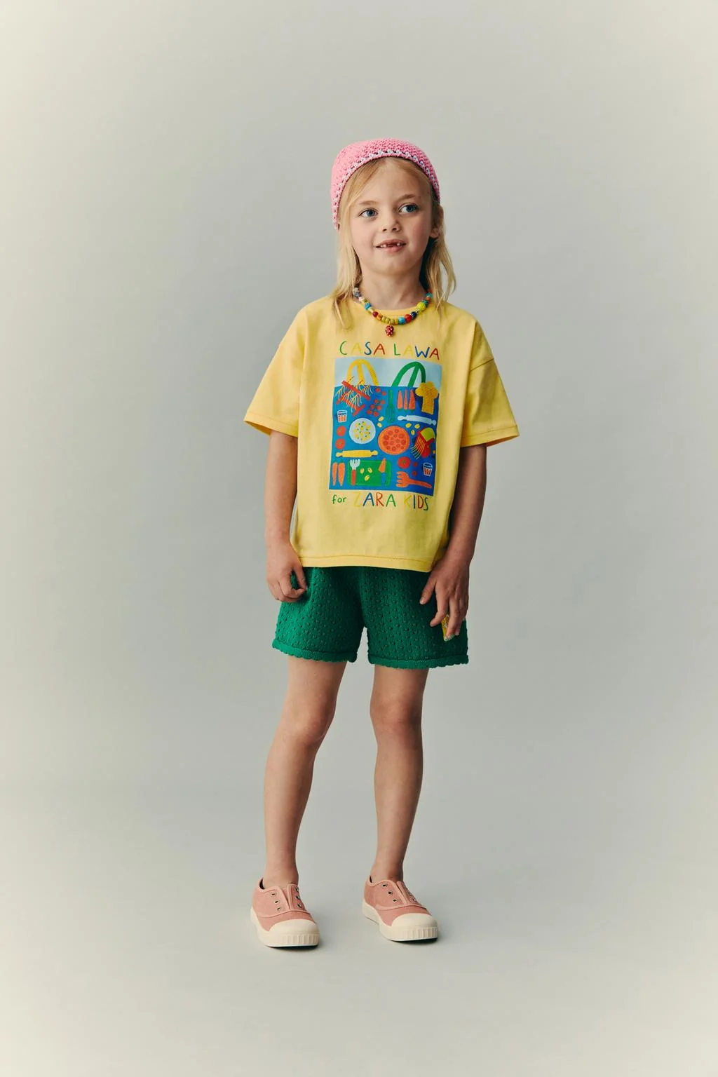 CASA LAWA X ZARA KIDS LEMON KNIT BERMUDA SHORTS