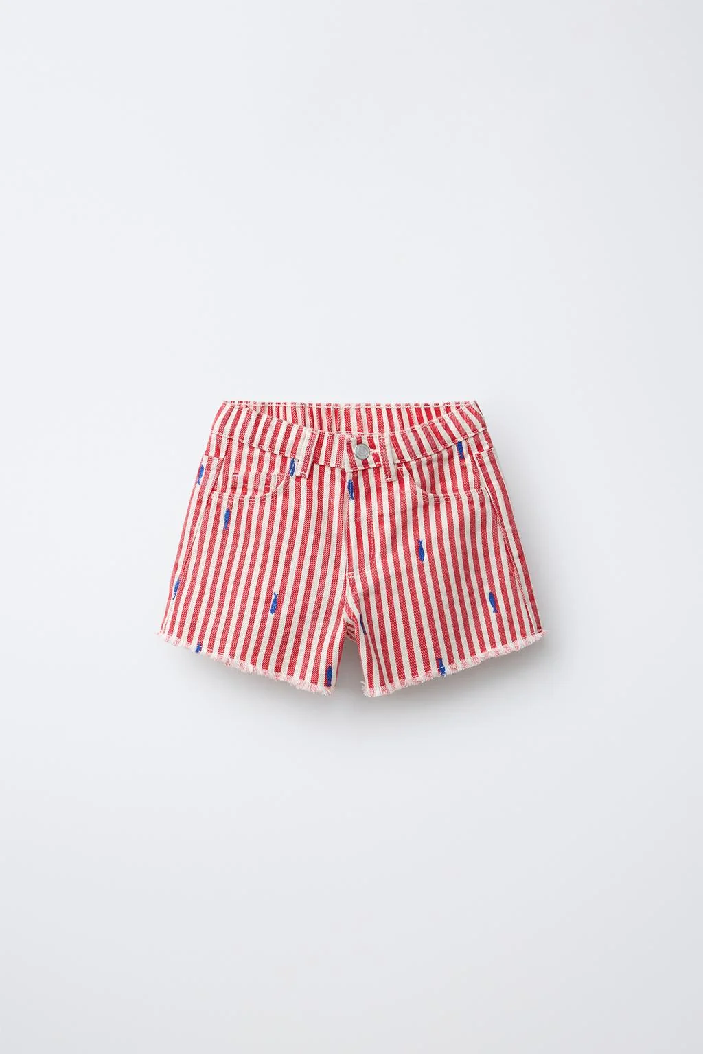 MOM FIT TWILL BERMUDA SHORTS WITH EMBROIDERED FISH CASA LAWA X ZARA KIDS