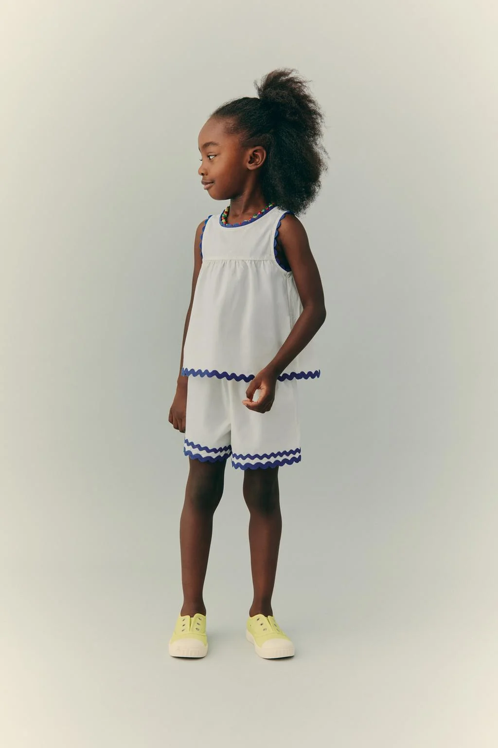 CASA LAWA X ZARA KIDS CONTRAST RIC-RAC POPLIN BERMUDA SHORTS — CASA LAWA X ZARA