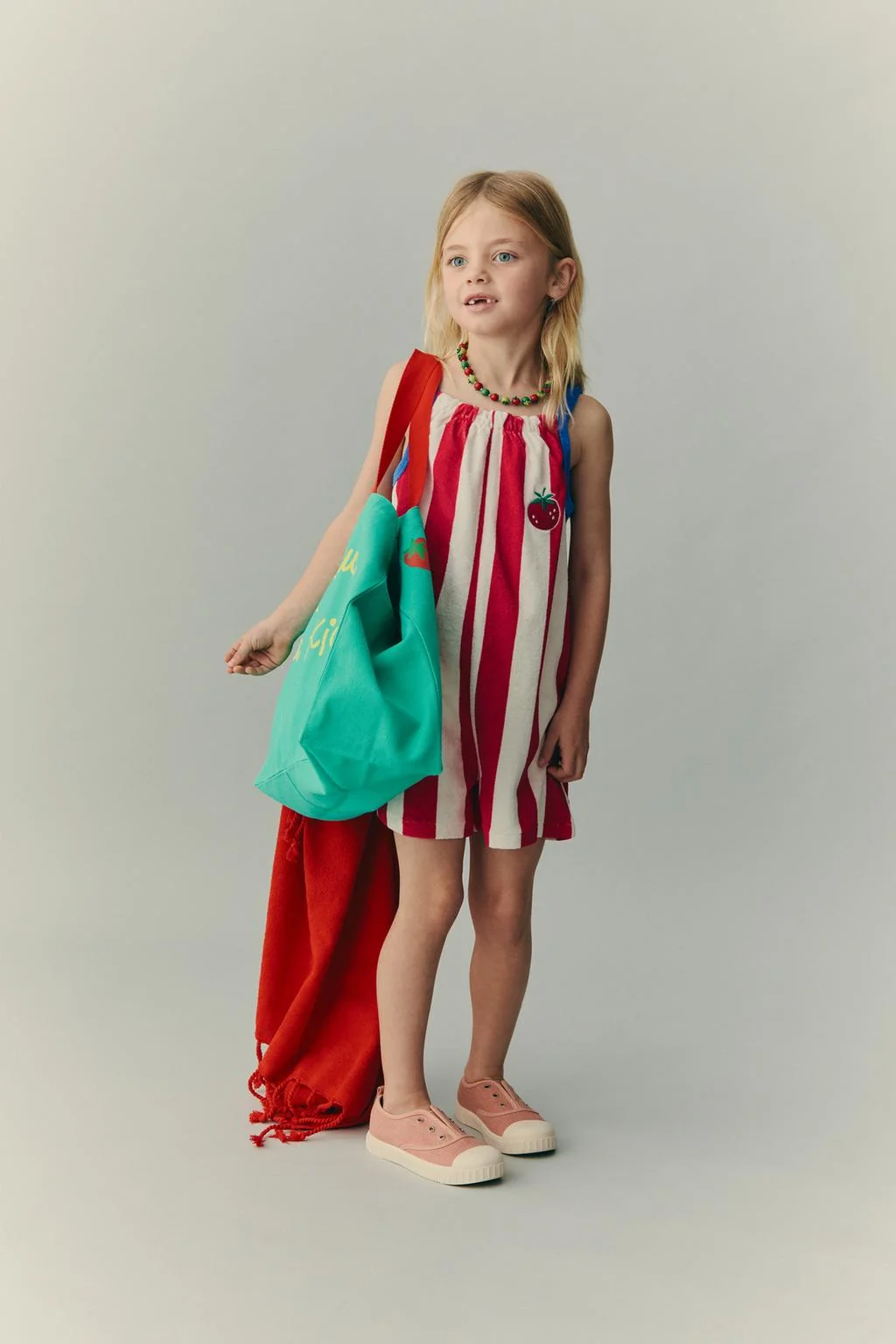 CASA LAWA X ZARA KIDS STRIPED TOWELLING PLAYSUIT — CASA LAWA X ZARA