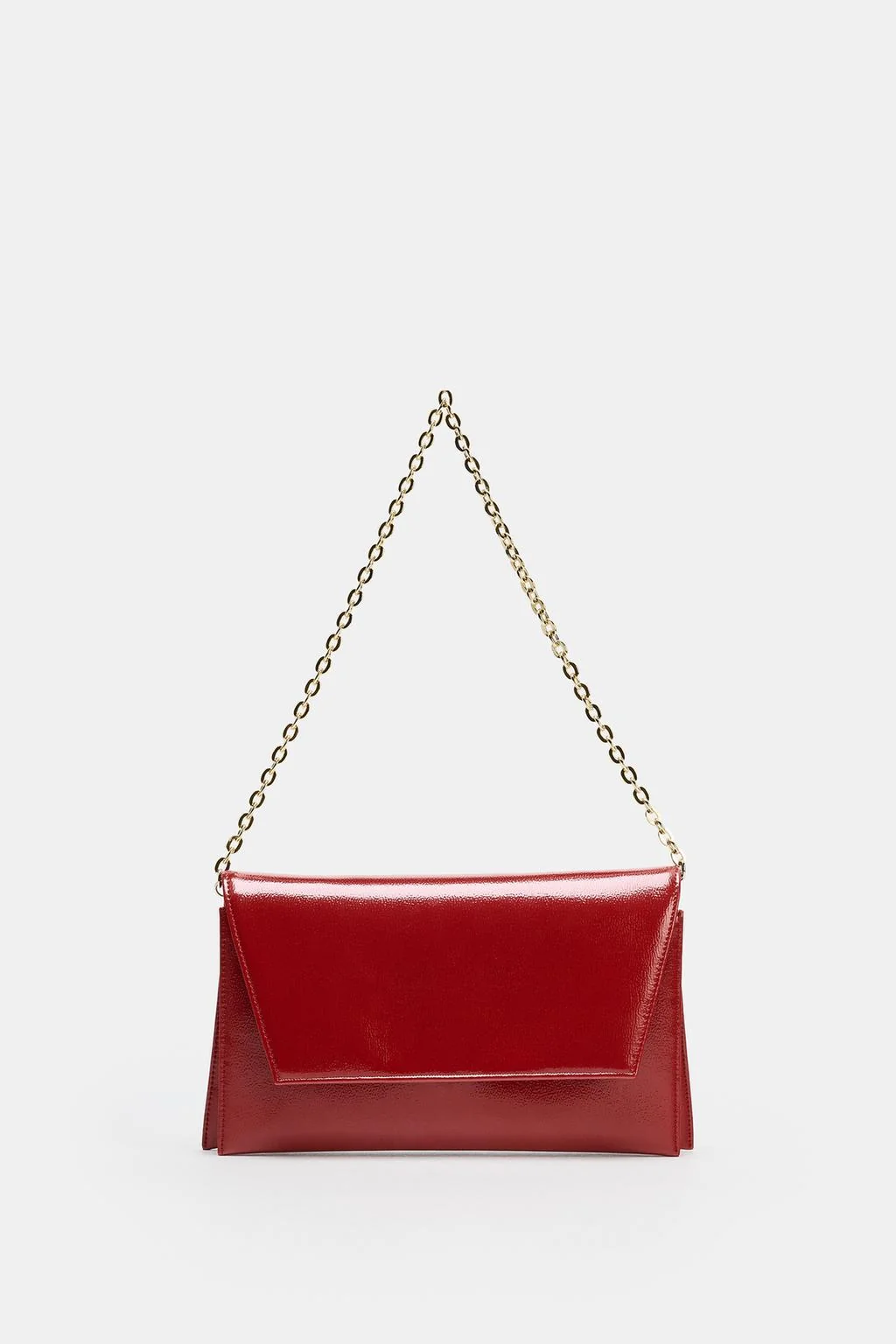 PATENT-EFFECT SHOULDER BAG