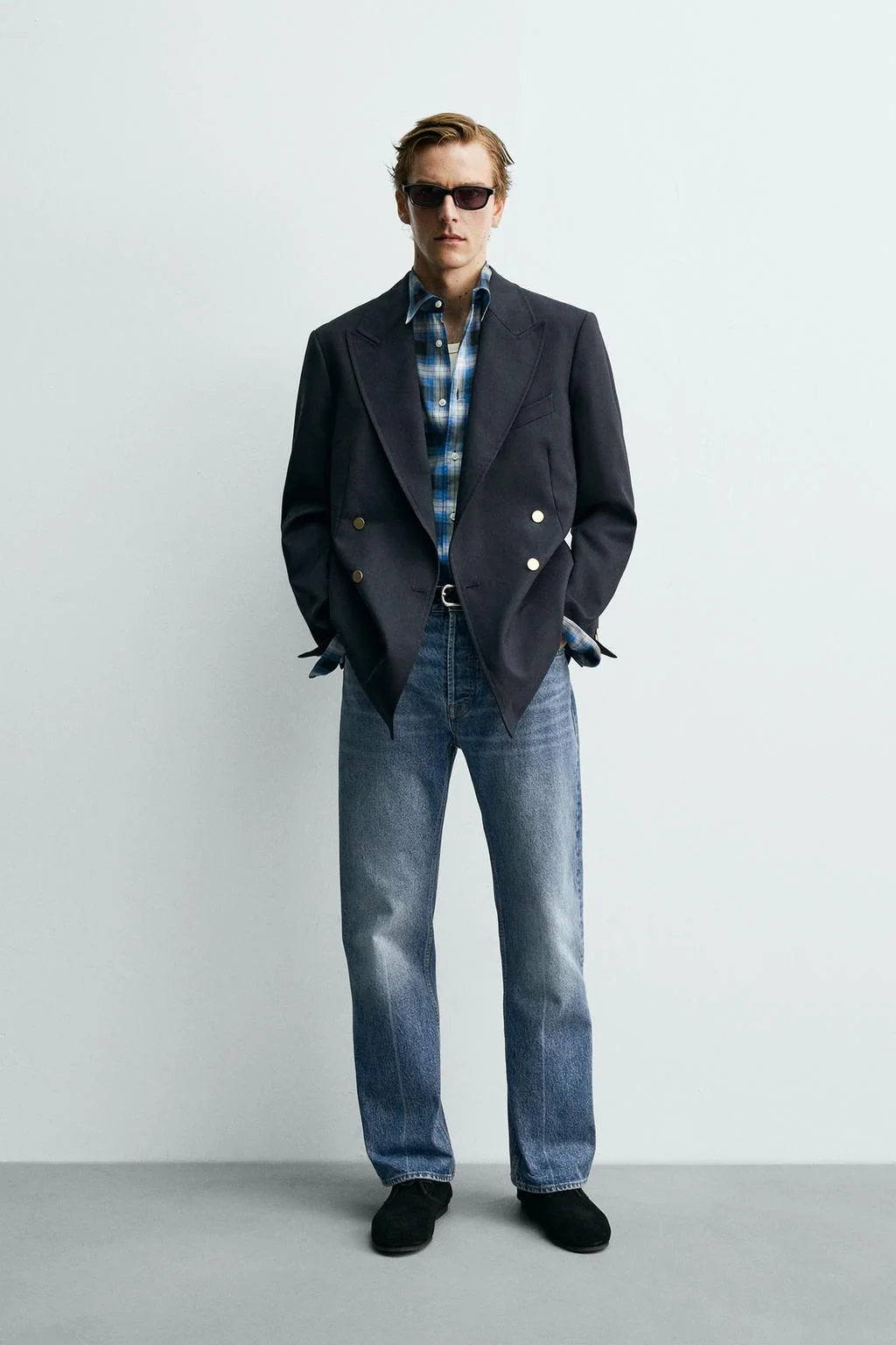 AARON LEVINE X ZARA 100% WOOL DOUBLE-BREASTED BLAZER