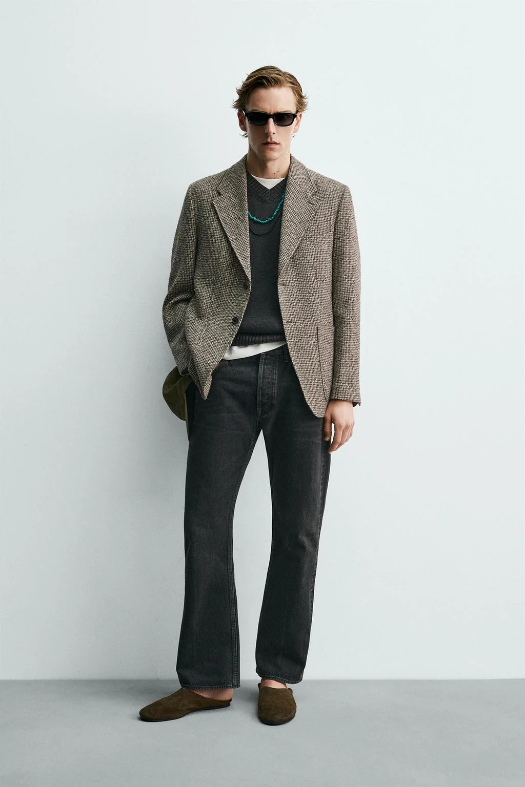 WOOL - COTTON TEXTURED BLAZER AARON LEVINE X ZARA