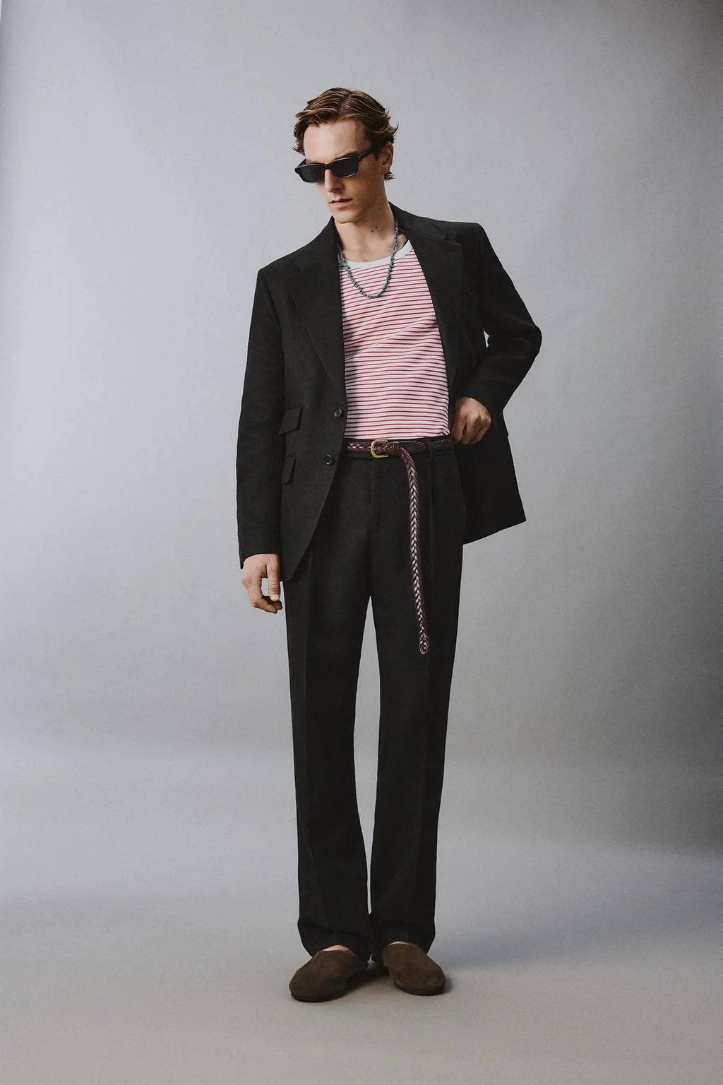 Брюки костюмные 100% лён твилл Аарон Левин x Zara — Мужское