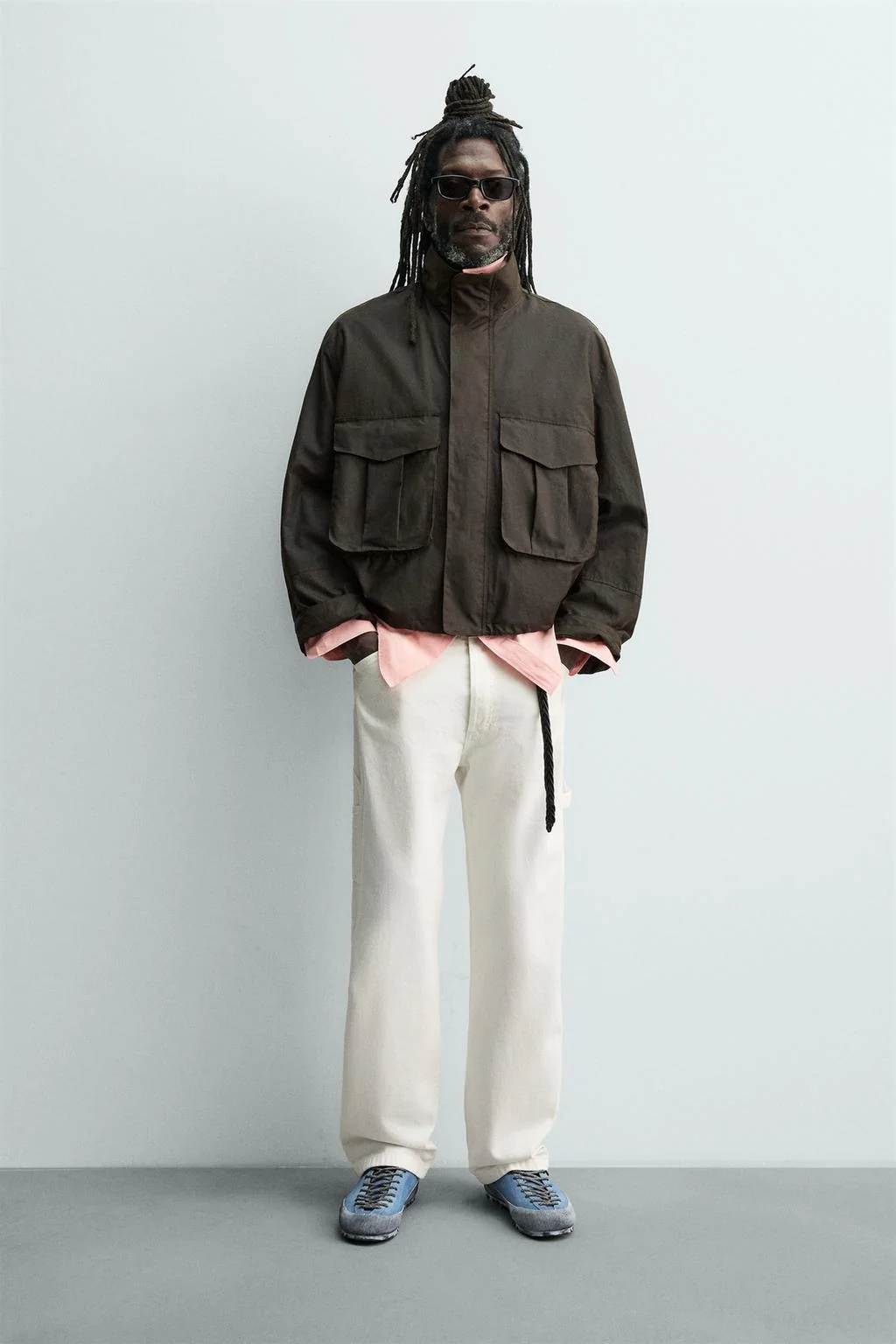 AARON LEVINE X ZARA CROPPED WAXED-EFFECT JACKET