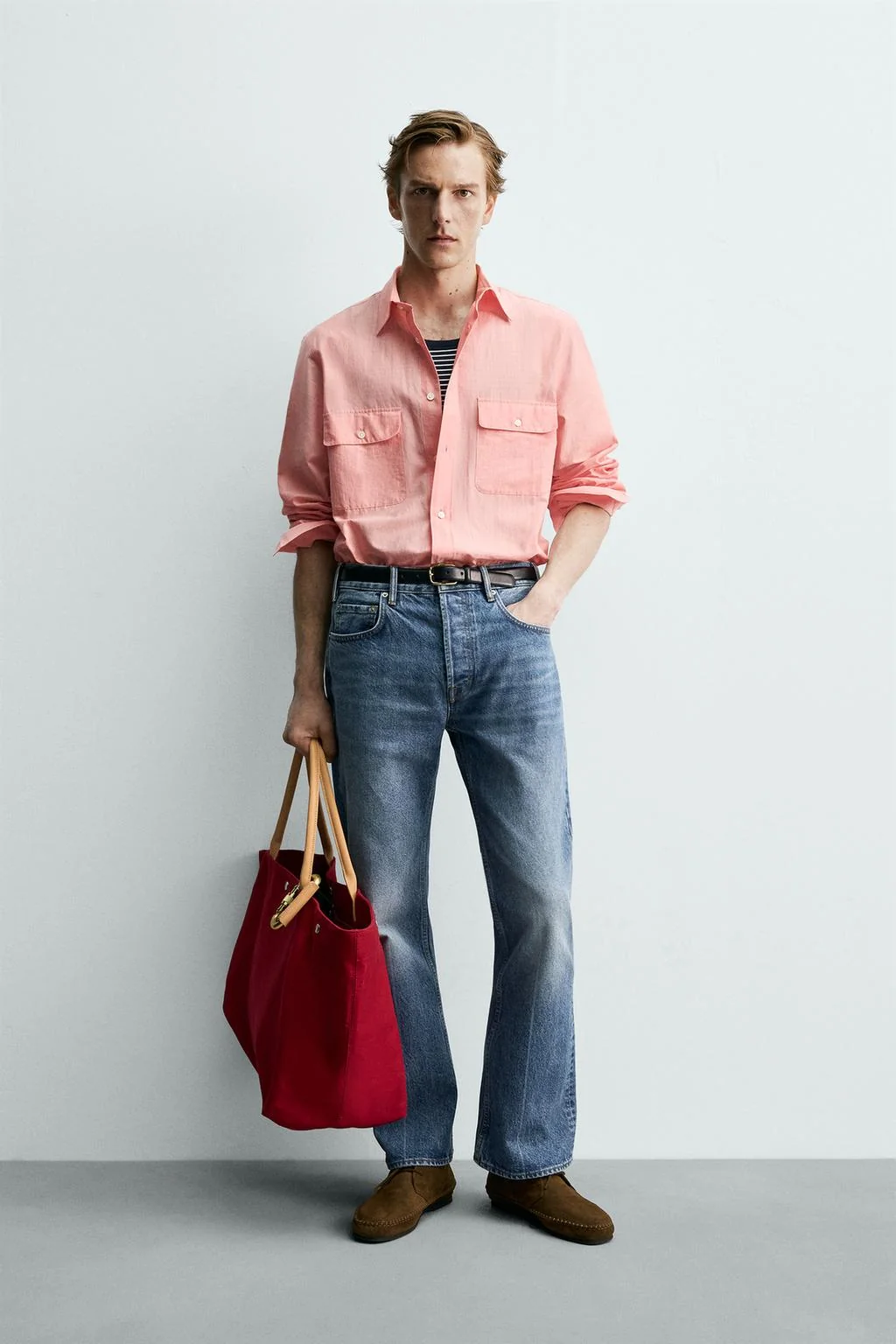 Рубашка свободного кроя с карманами аарон левин X ZARA