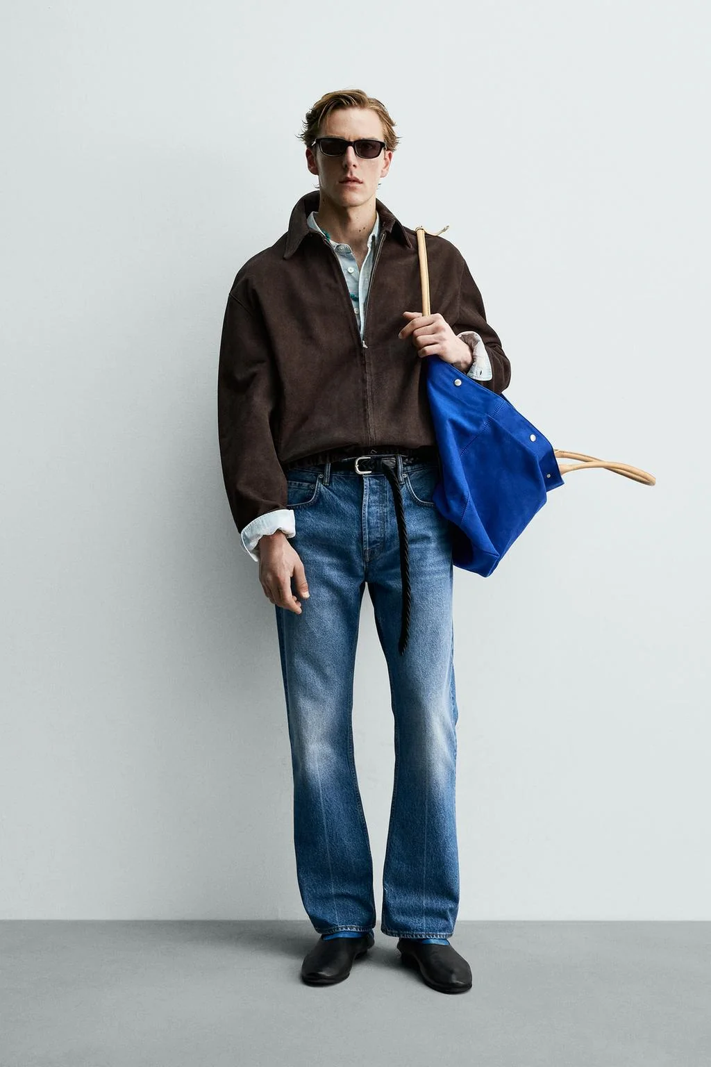 REGULAR FIT SUEDE LEATHER JACKET AARON LEVINE X ZARA